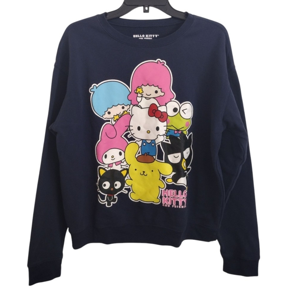 Sanrio Hello Kitty And Friends Graphic Navy Sweatshirt Size Medium